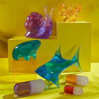 acrylic pill large purple - angle view