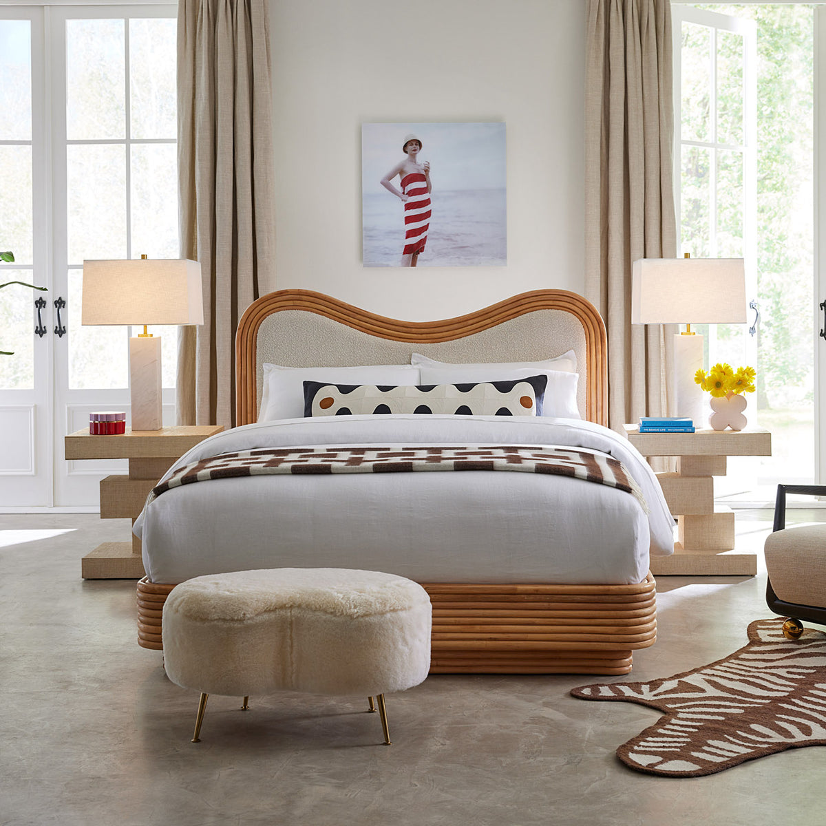 nixon baby alpaca throw light blue maxime daybed - styled view