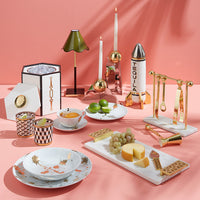 barbell brass bar set - dining view