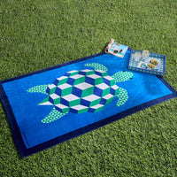 Basketweave Lacquer Tray with Turtle Beach Towel