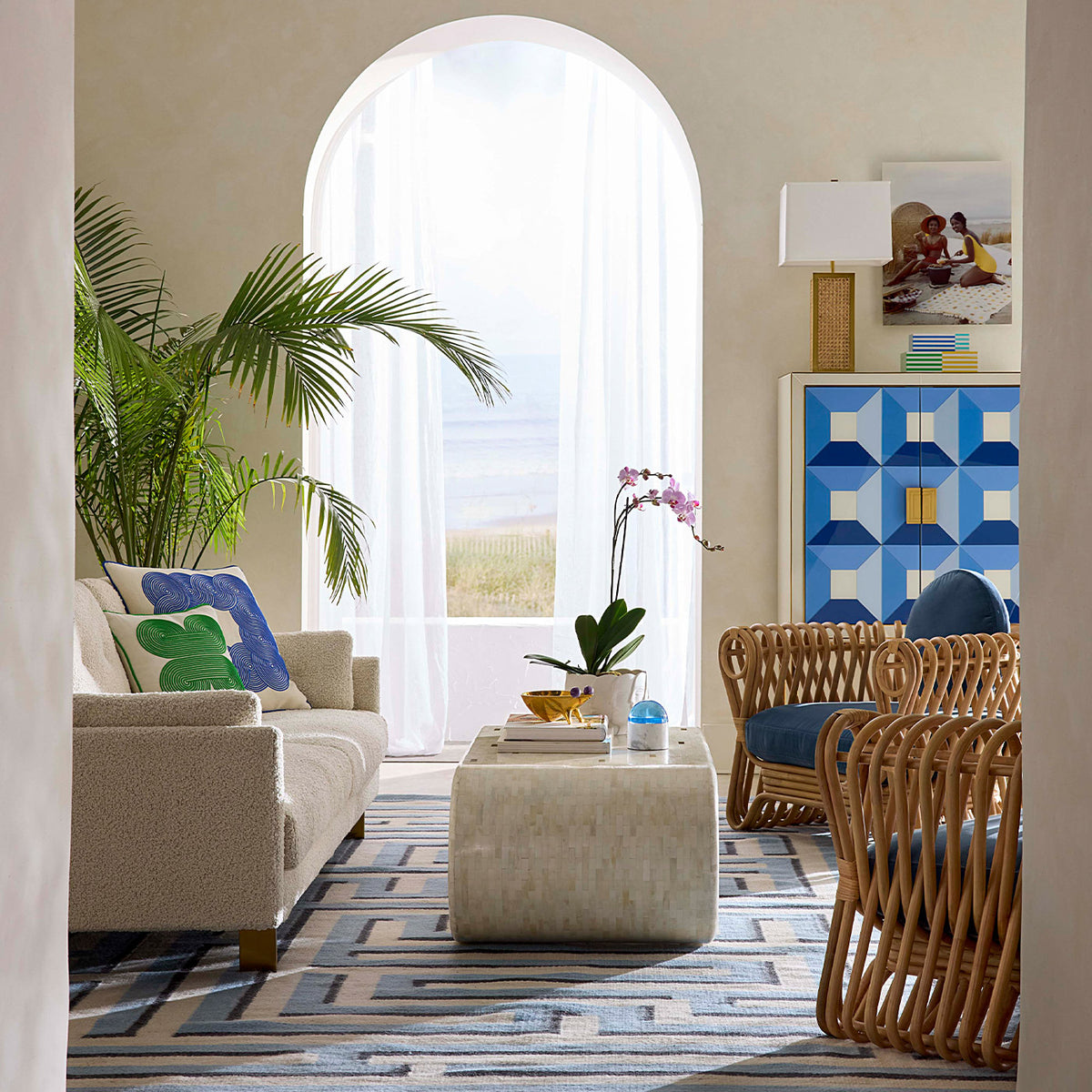 Casablanca Scroll Cocktail Table - angle view