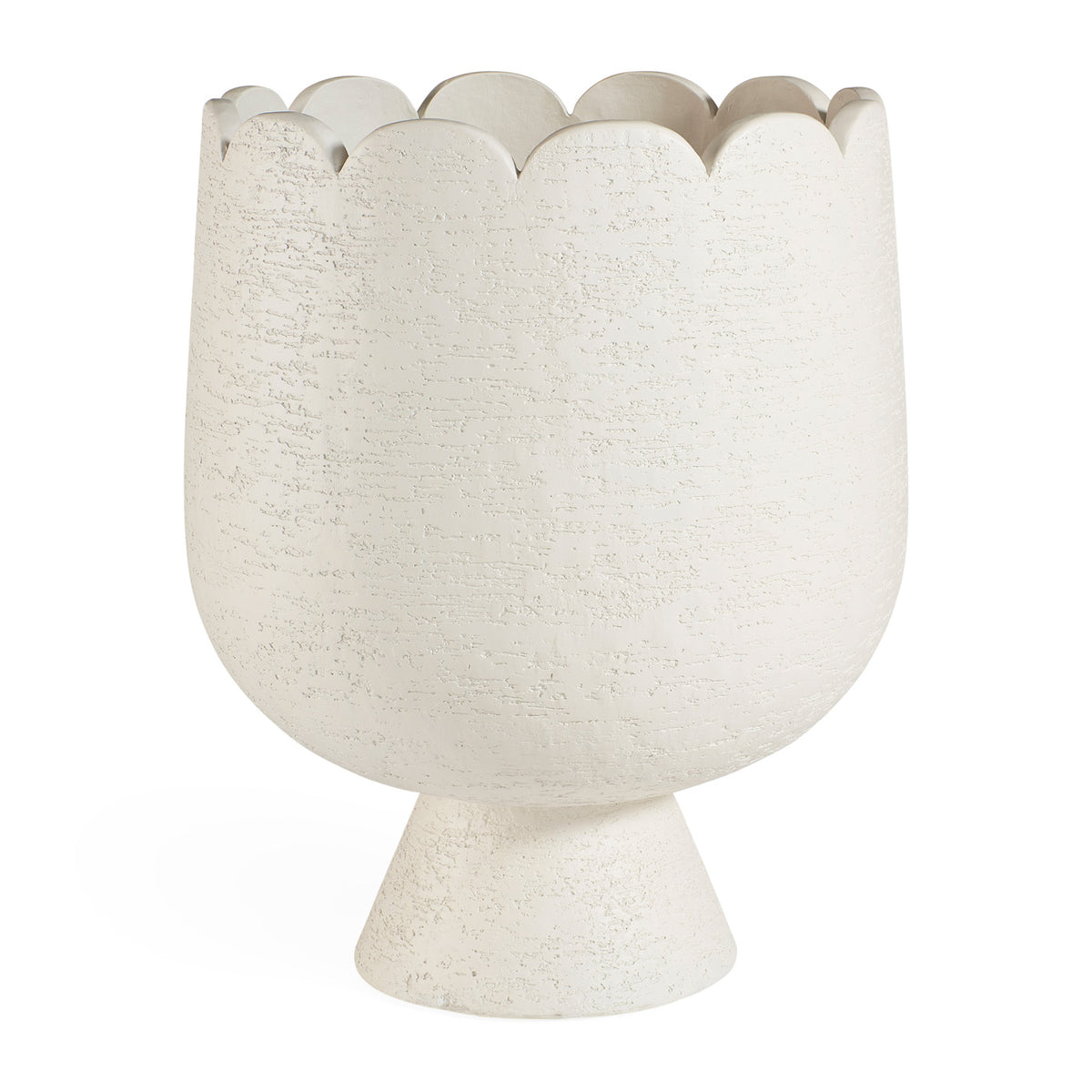 Scallop Concrete_Planter -front view