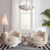 Serpentine Swivel Chair Olympus Snow - styled view