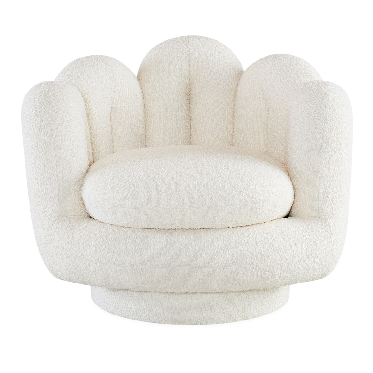Serpentine Swivel Chair Olympus Snow - side angle view
