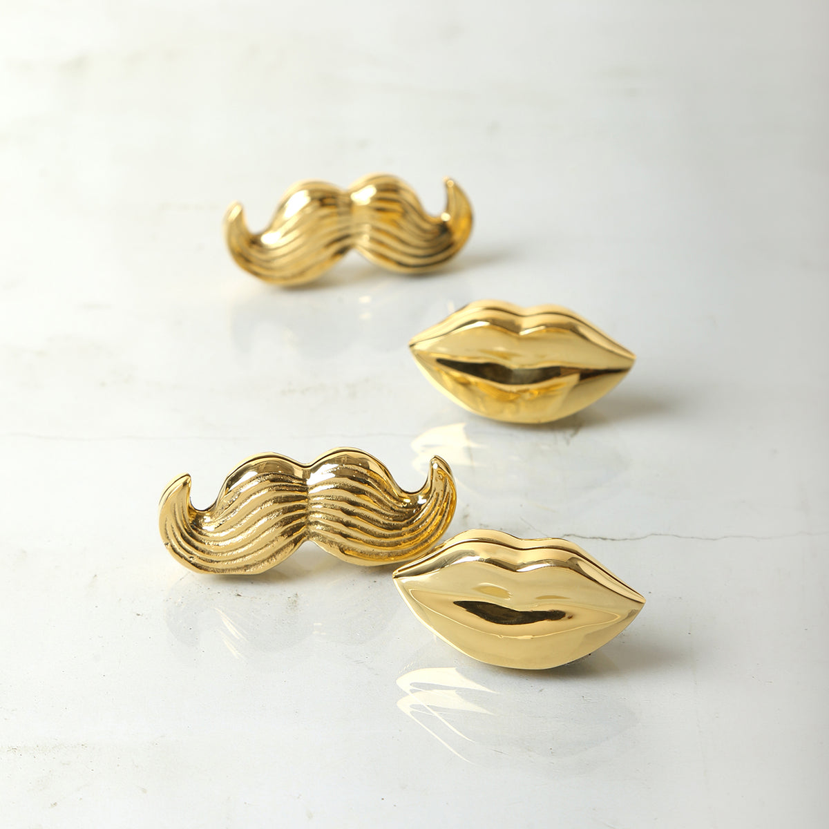 mr. and mrs. brass place card holder - styled view 1