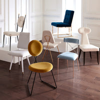 caprice dining chairs bond dining table caracas wave chandelier - styled view