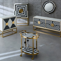 Op Art Bar Cart - group view