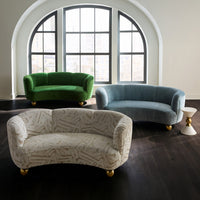 Parker Curved Sofa in Verona Velevet angle view