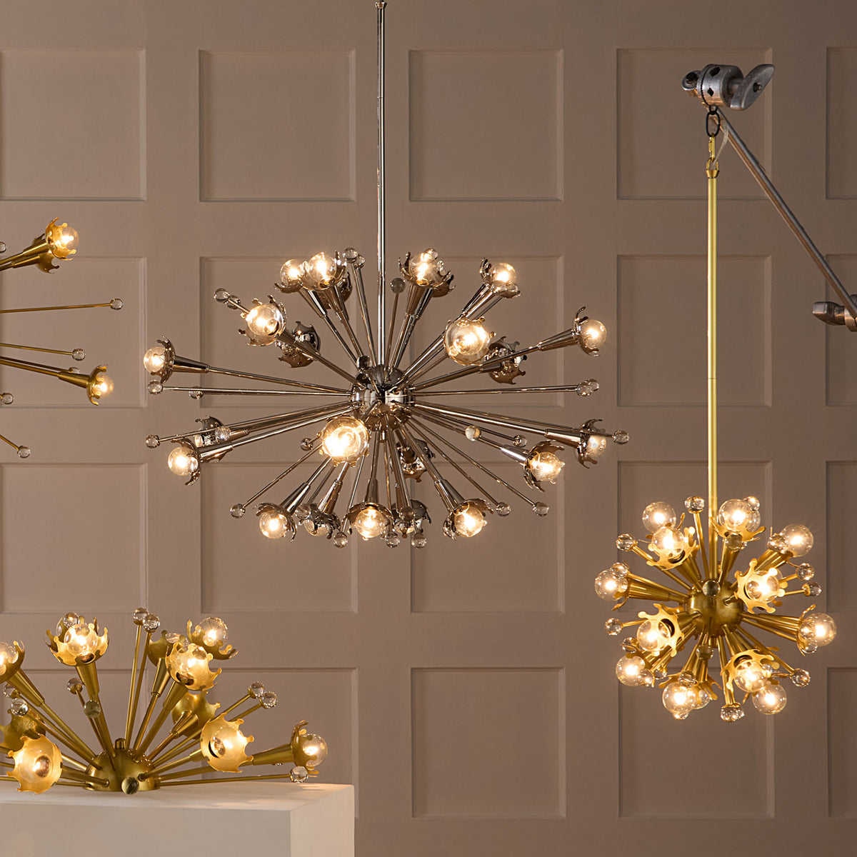 sputnik chandelier brass styled
