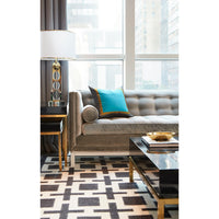 nixon reversible peruvian flat weave rug black natural - styled view 1