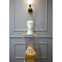 brass hand sconce jacques pedestal - styled view