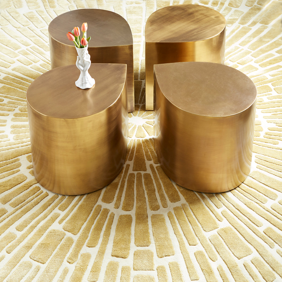 teardrop table antiqued brass - Styled view 10