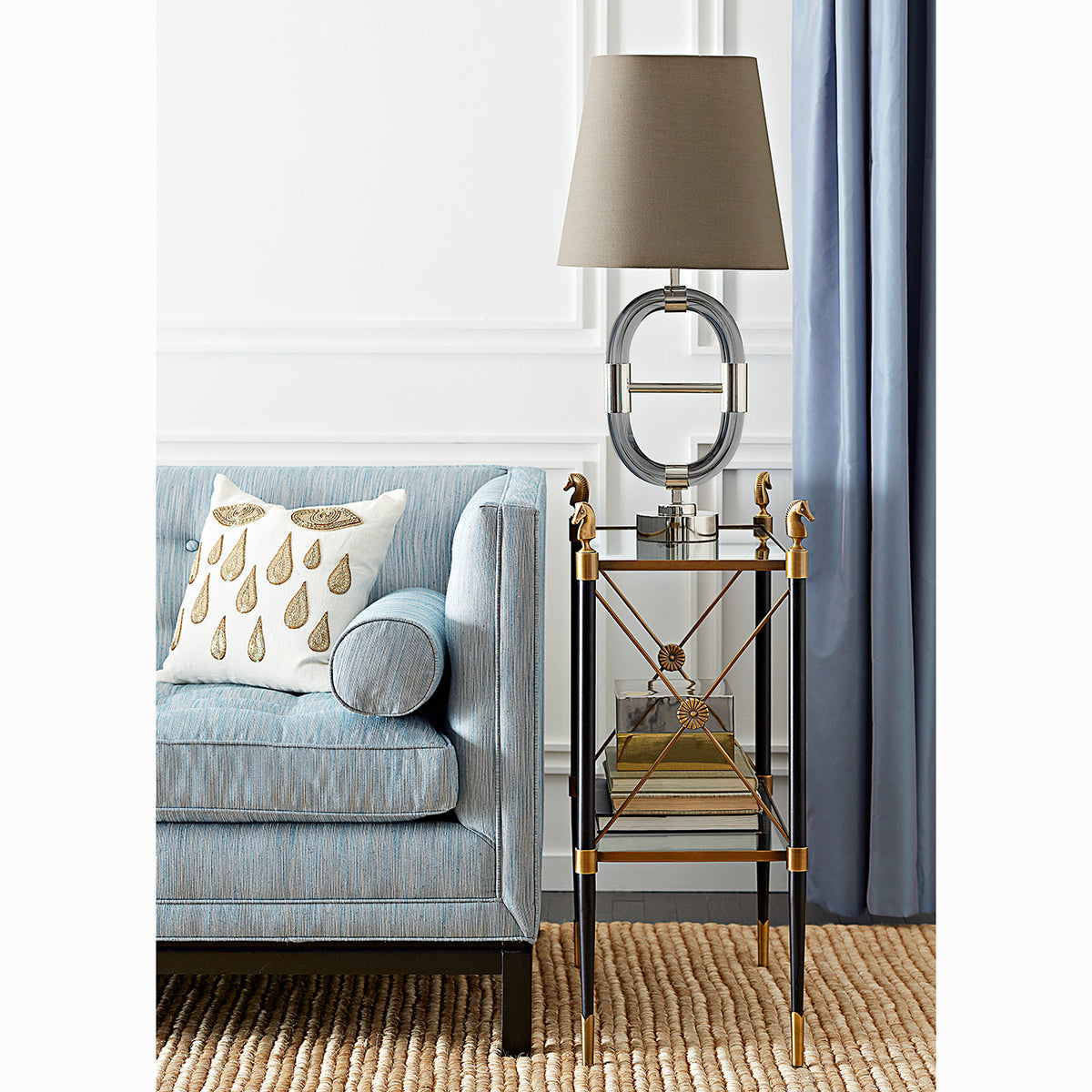 rider two-tier side tables lampert t-arm sofa philippe chairs living room - styled view
