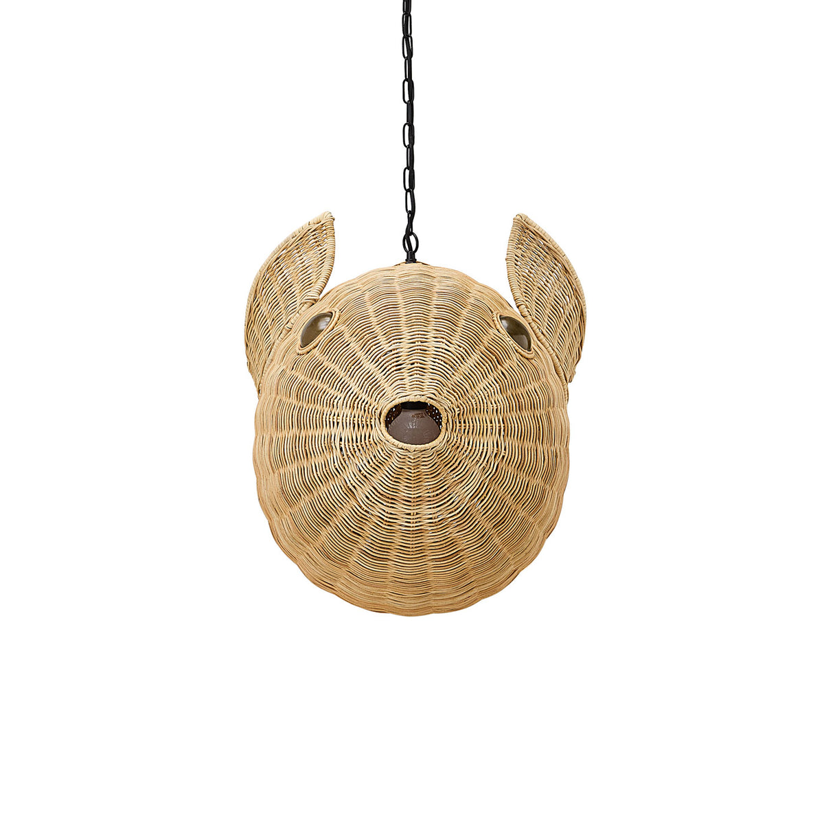 Wicker Blow Fish Pendant Medium - side view