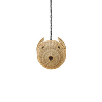 Wicker Blow Fish Pendant Small - side view