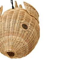 Wicker Blow Fish Pendant Collection - front view