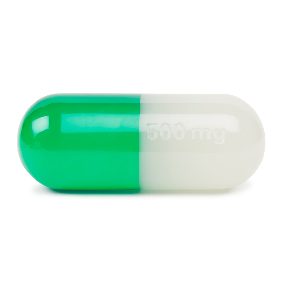 acrylic pill large green - front view