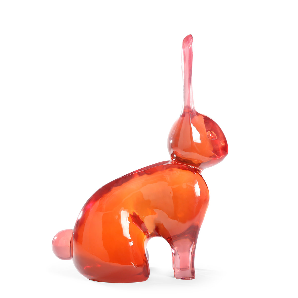 acrylic rabbit giant red - side view