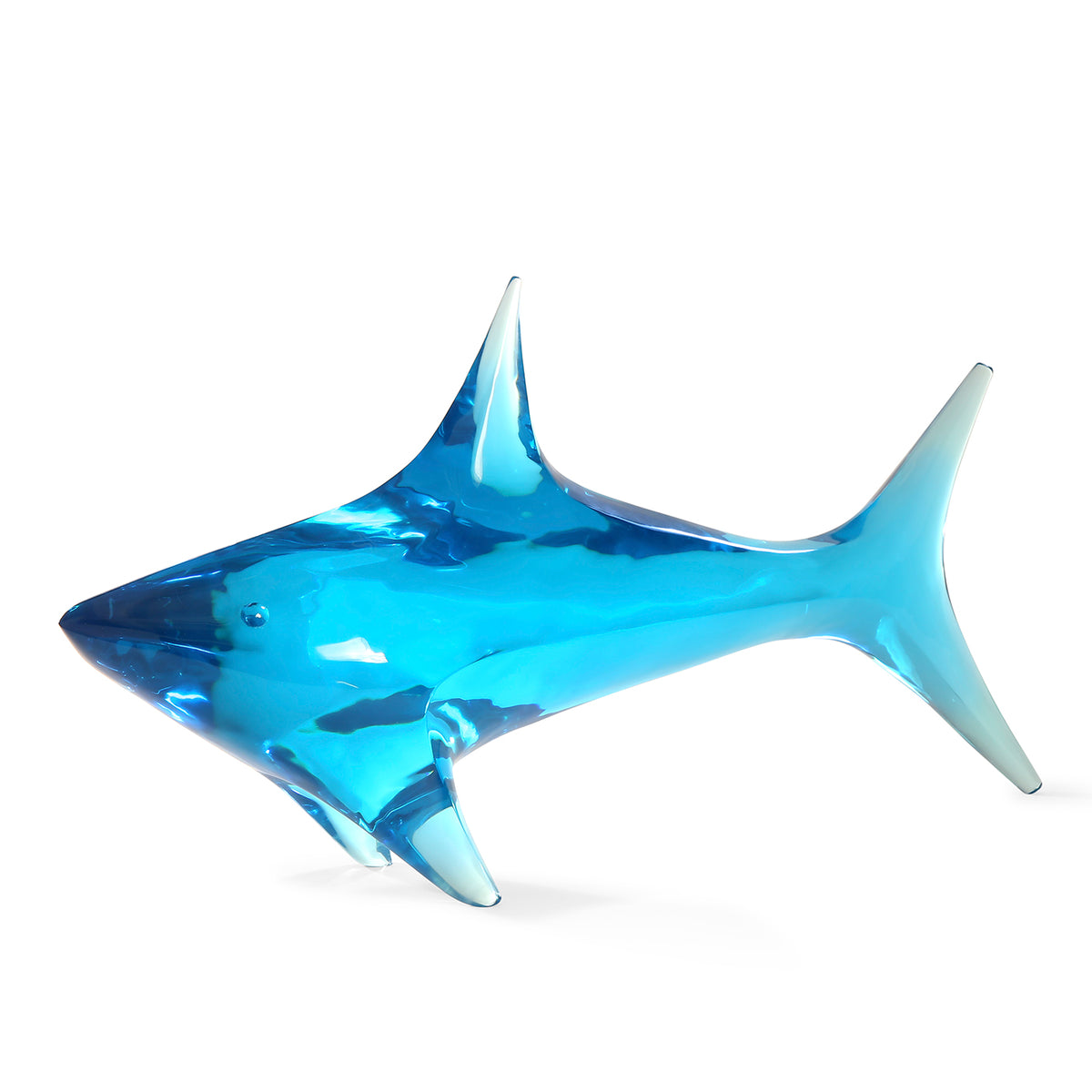 acrylic shark giant blue - angle view