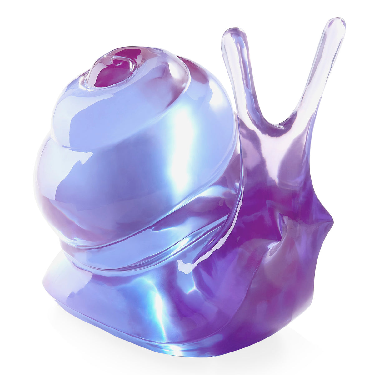 giant acrylic snail purple - angle view