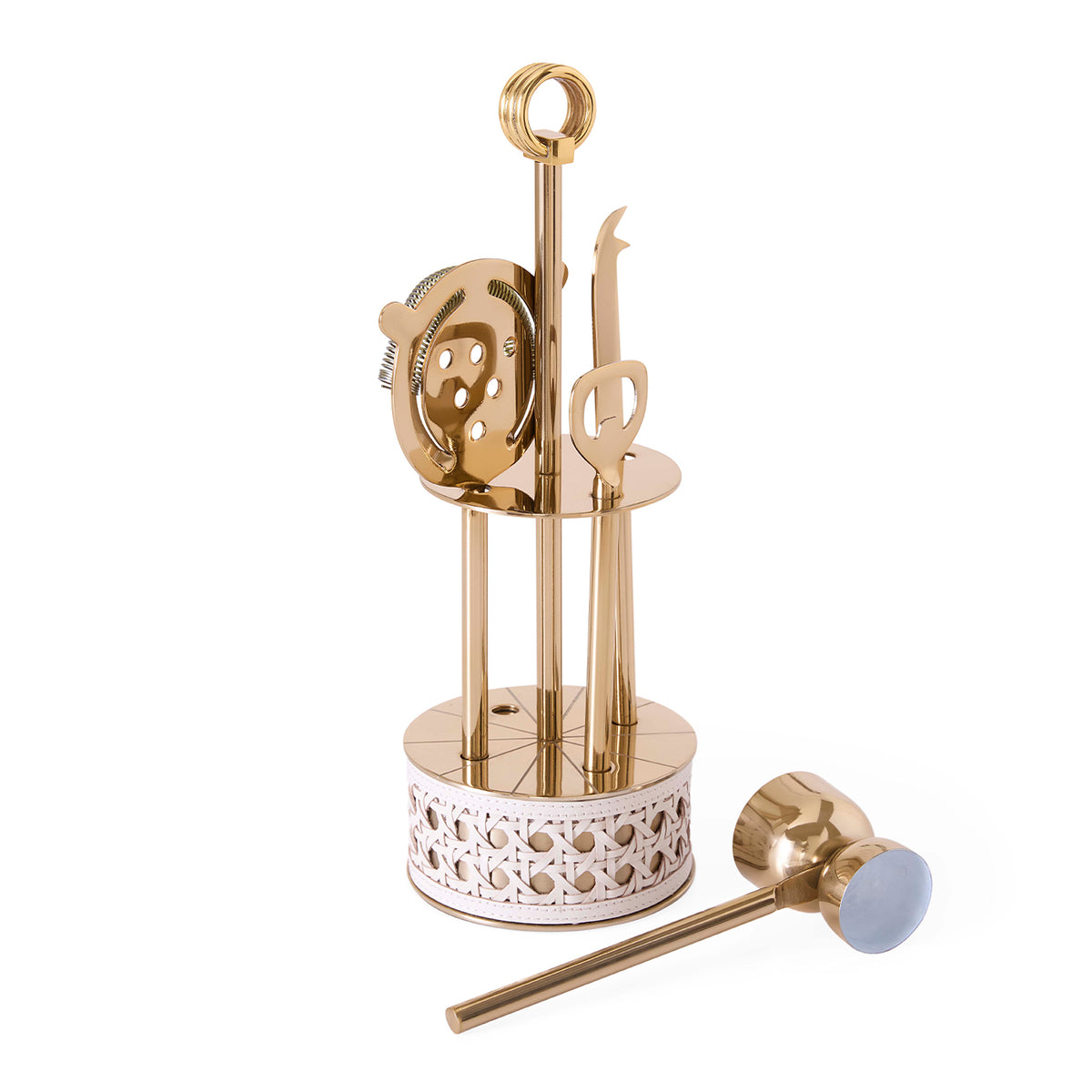 Basketweave Barware Set with tools