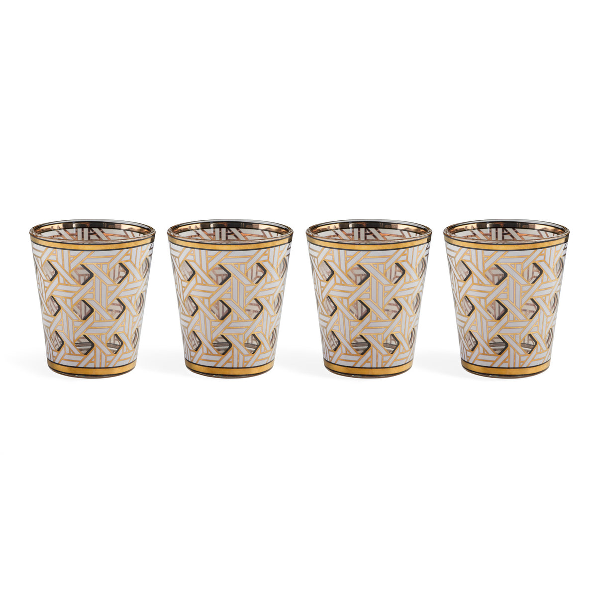 Basketweave Glassware Set - front view