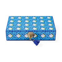 Basketweave Lacquer Jewelry Box - front view