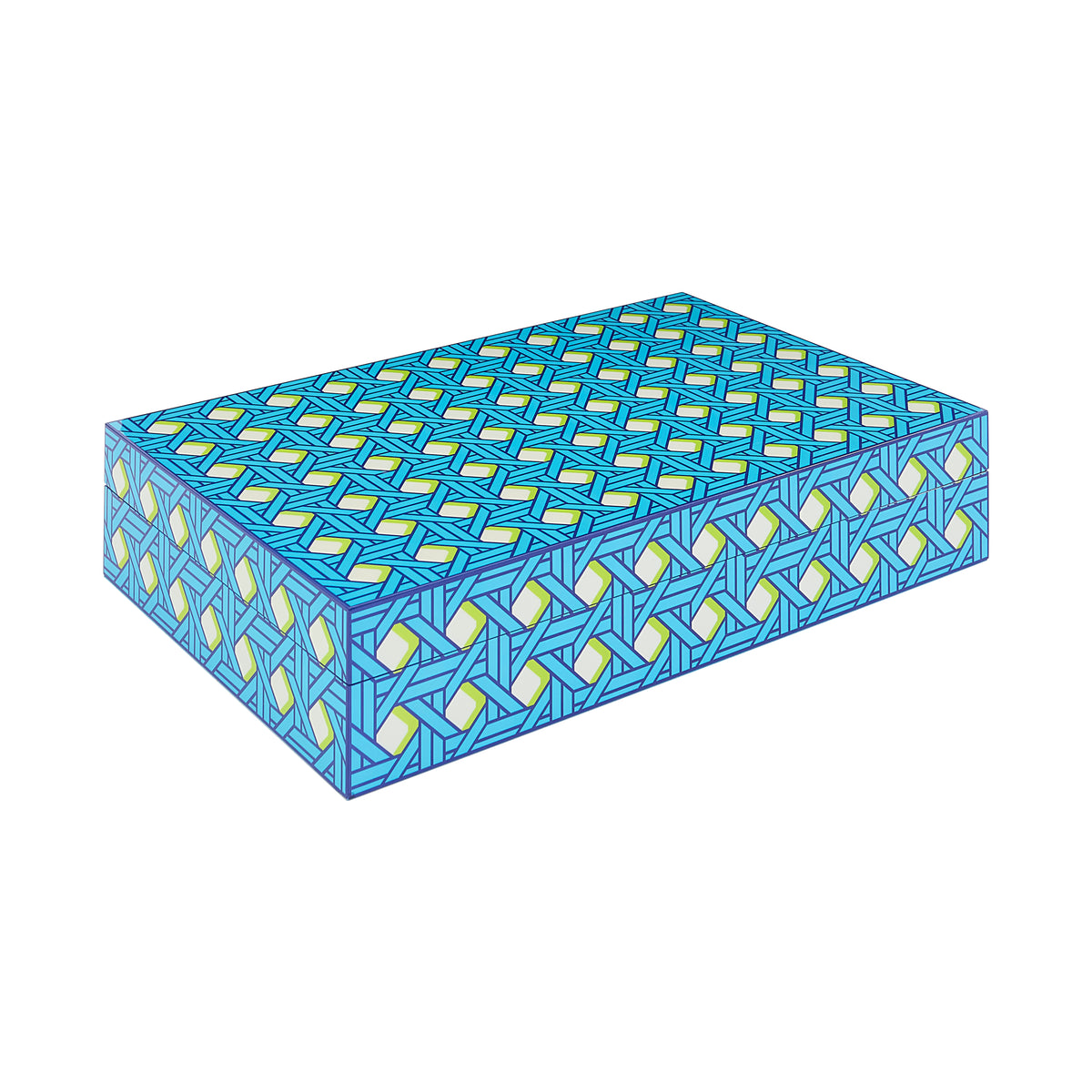 Basketweave Mahjong Set - Box Closed Angle