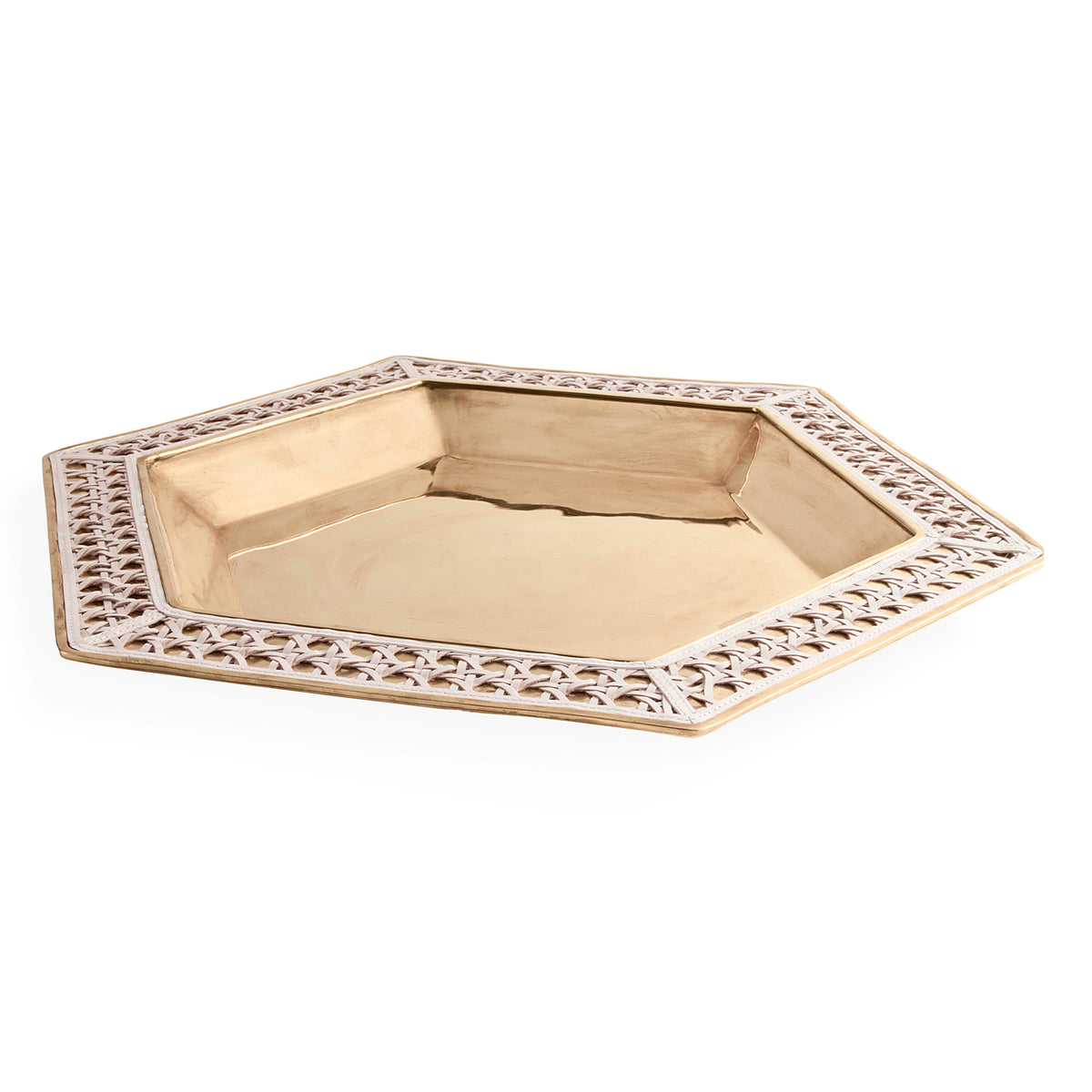Basketweave Serving Tray - angle view