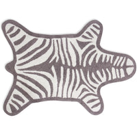 reversible zebra bathmat grey - front view