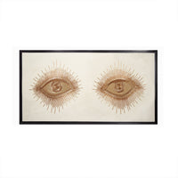 eyes beaded wall art glass beads gold - front view