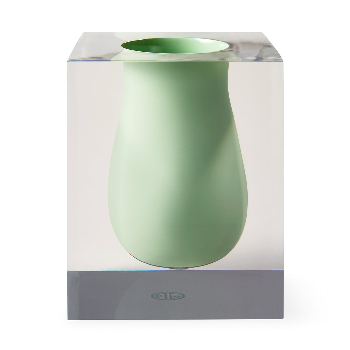 bel air scoop vase acrylic celadon green - front view