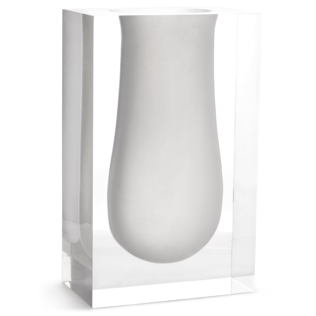 bel air mega scoop vase acrylic white - angle view