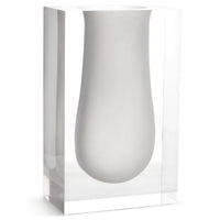bel air mega scoop vase acrylic white - angle view