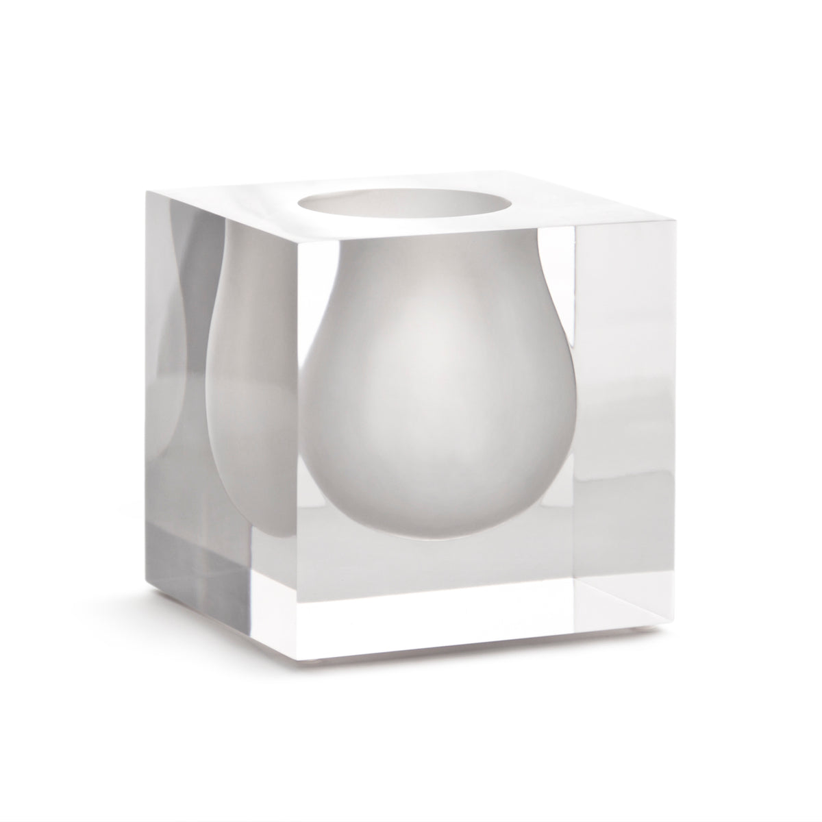 bel air mini scoop vase white acrylic - angle view