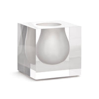 bel air mini scoop vase white acrylic - angle view
