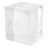 bel air scoop vase acrylic white - angle view