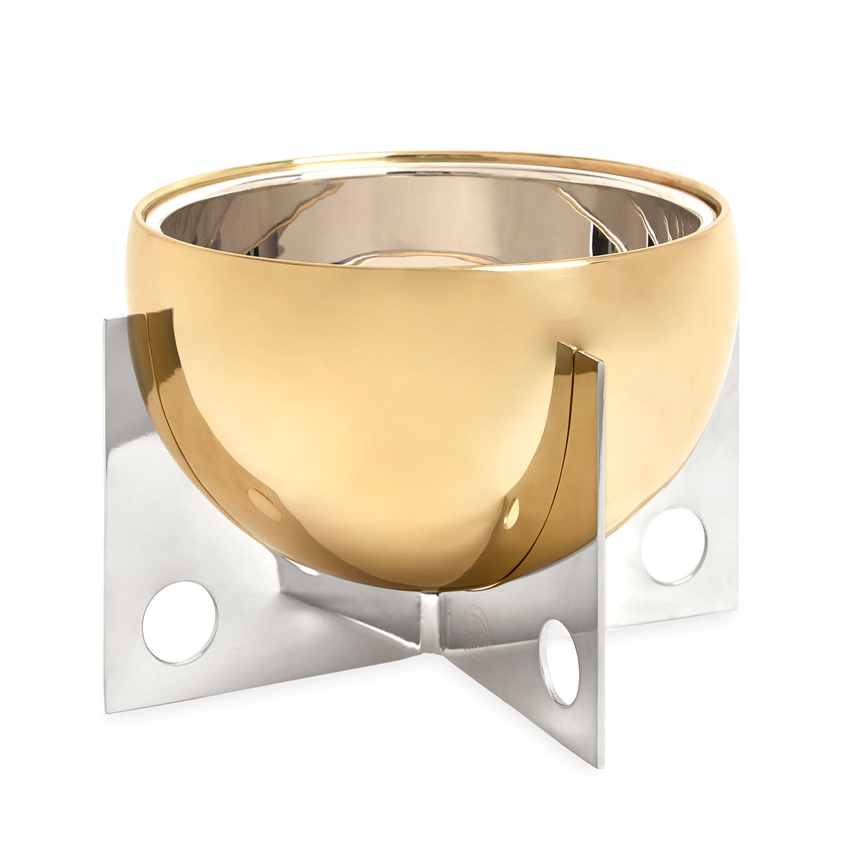 berlin ice bucket brass stainless steel no lid - front view