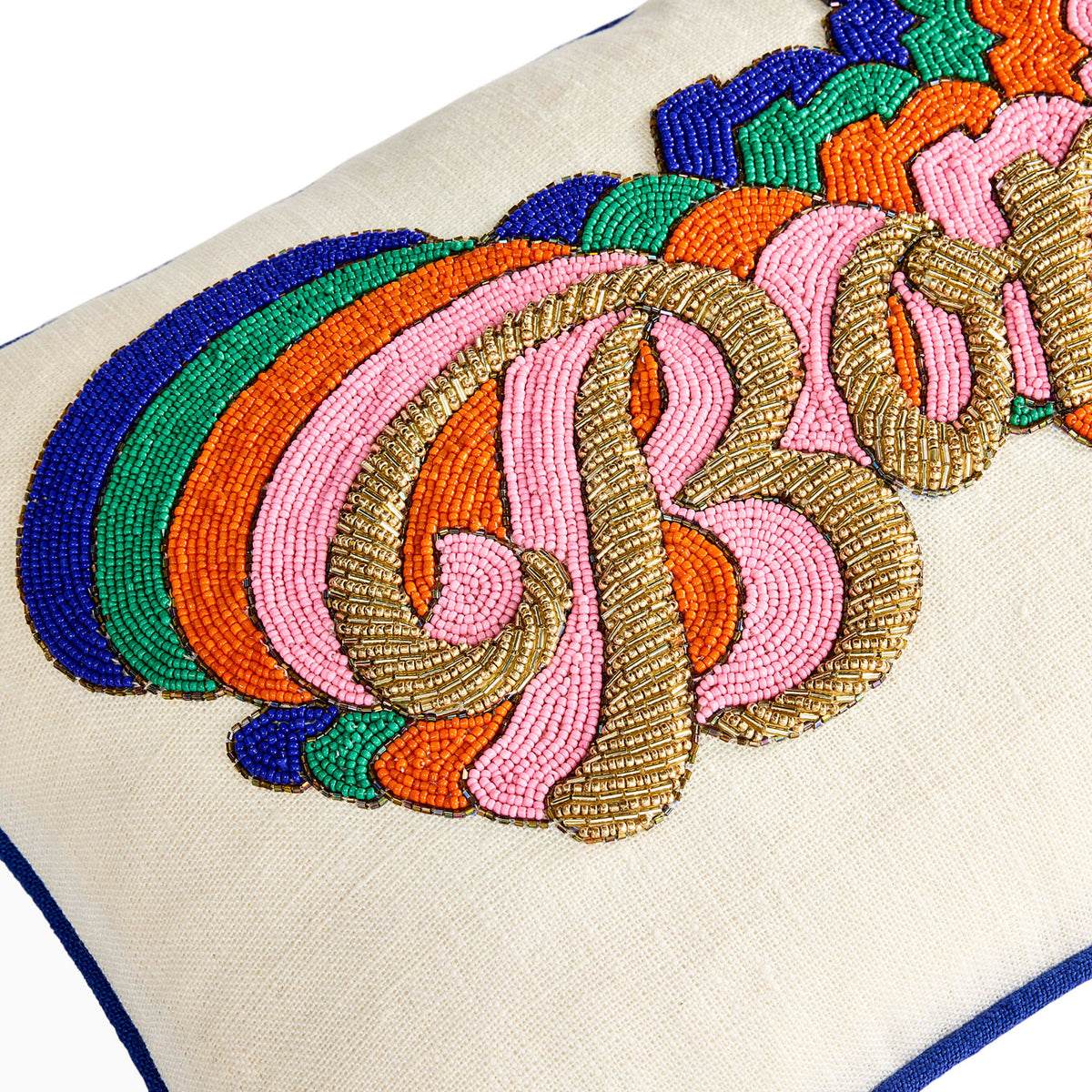 Bonjour Beaded Pillow - details view