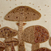 Botanist Mushroom Field Beaded Pillow - details view