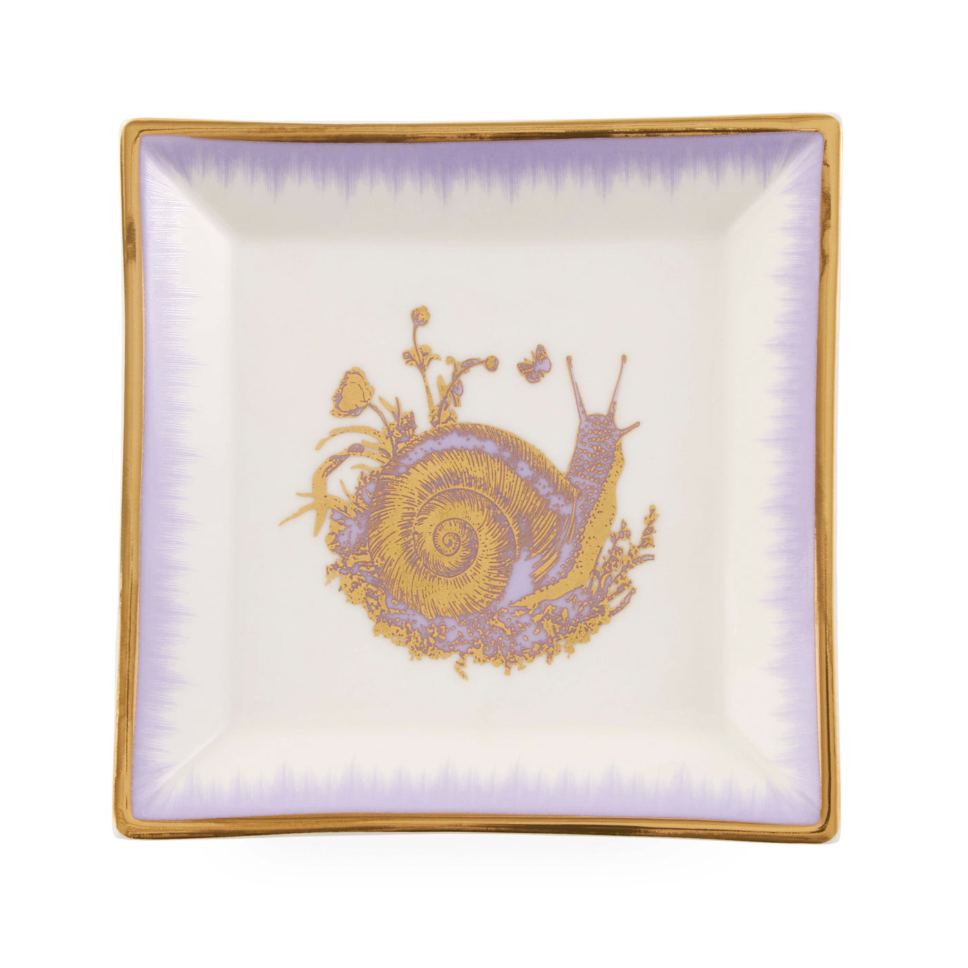 Botanist Snail Square Tray - front view