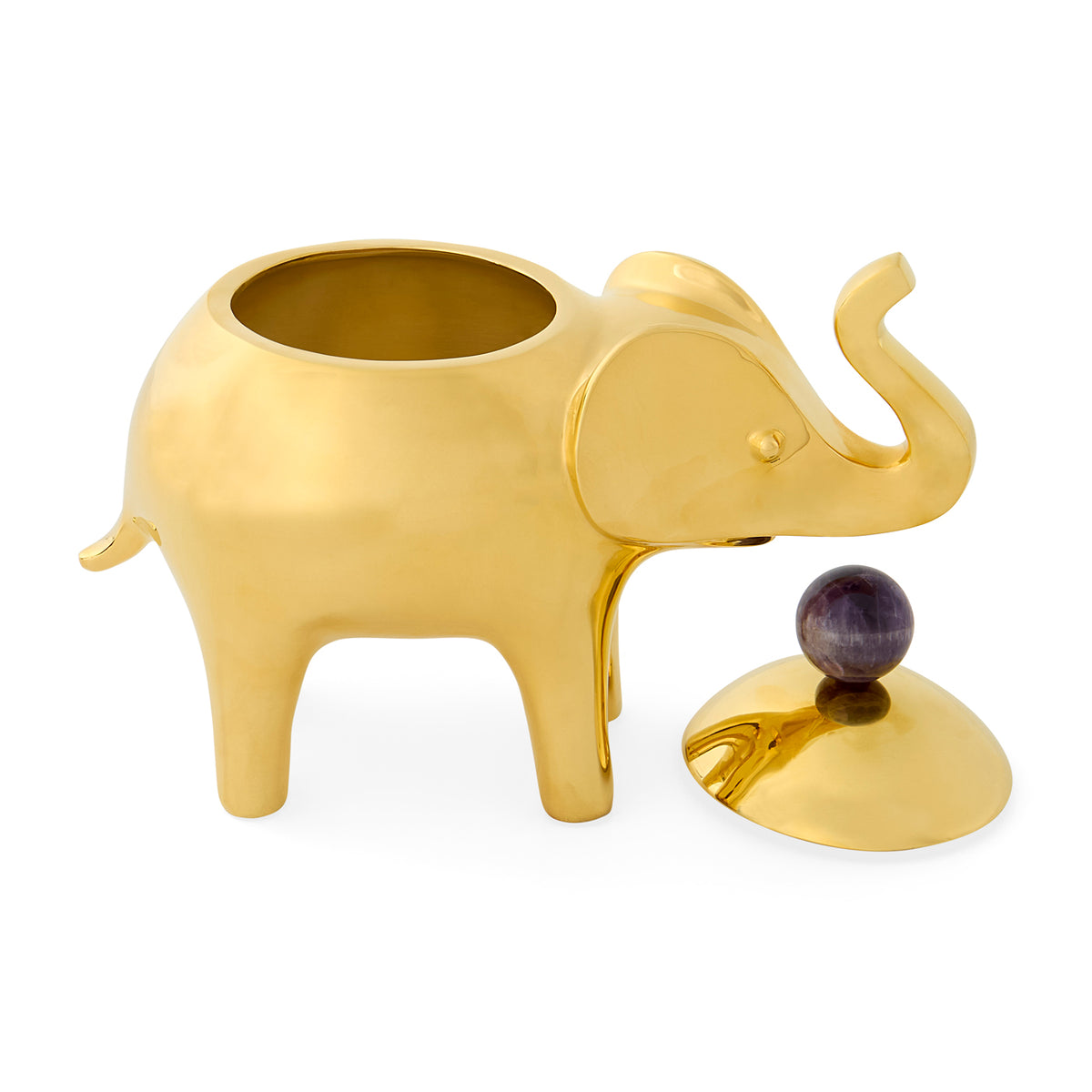 Brass Elephant Box - opened view