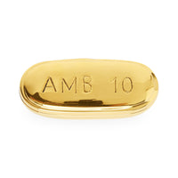 ambien pill box brass - side view