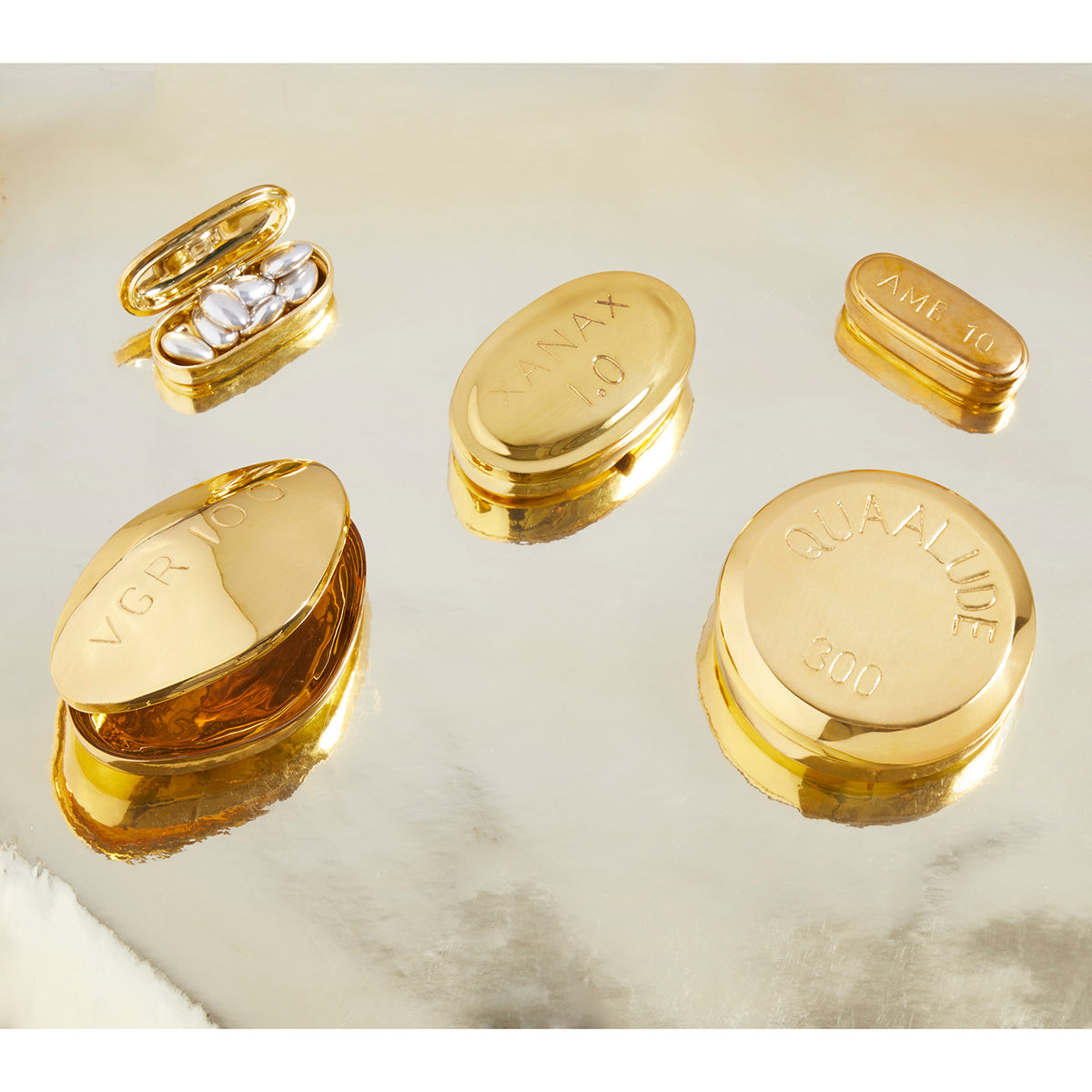 brass pill box collection - styled view 3