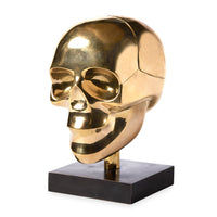 brass skull box - angle view