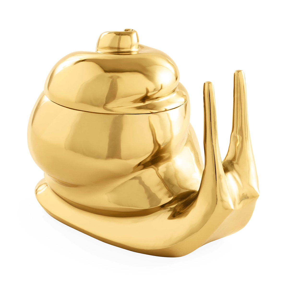 Brass Snail Ice Bucket - angle view