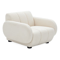 brigitte club chair olympus oatmeal boucle black wood legs - angle view
