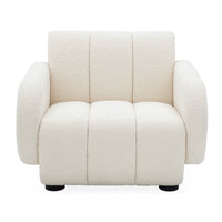 brigitte club chair olympus oatmeal boucle black wood legs - front view