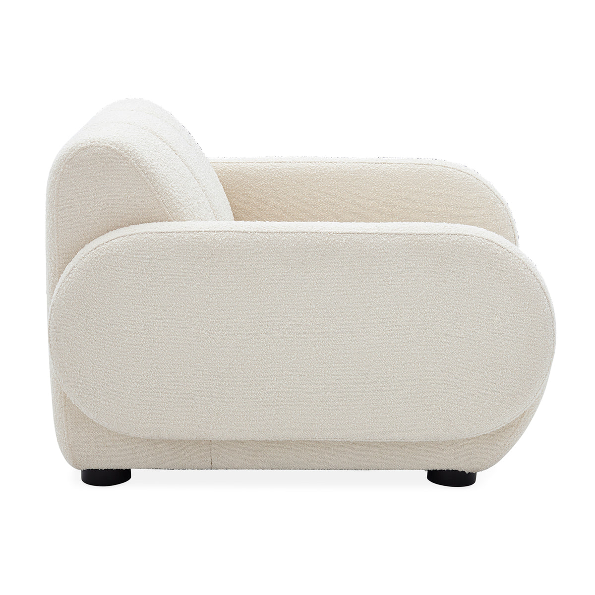 brigitte club chair olympus oatmeal boucle black wood legs - front view