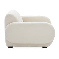 brigitte club chair olympus oatmeal boucle black wood legs - front view